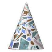 抽象芸術水色:手書きの白い背景。 パーティーハット (左)