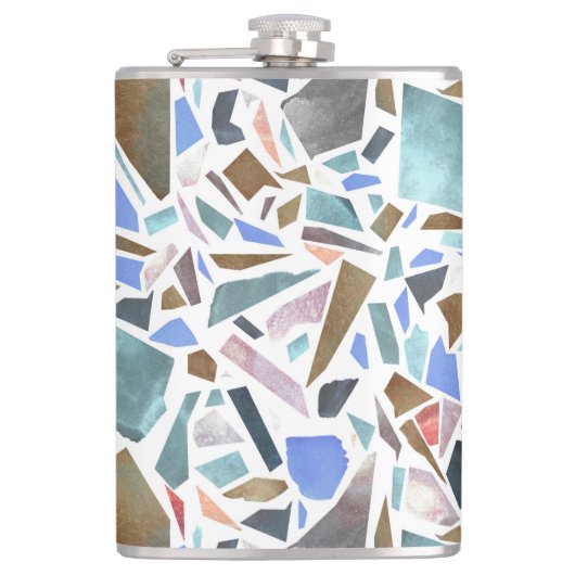 抽象芸術水色：手書きの白い背景。 フラスク (正面)