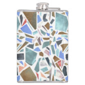 抽象芸術水色：手書きの白い背景。 フラスク (裏面)