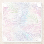 抽象芸術水葉色Allover Pattern ガラスコースター (裏面)