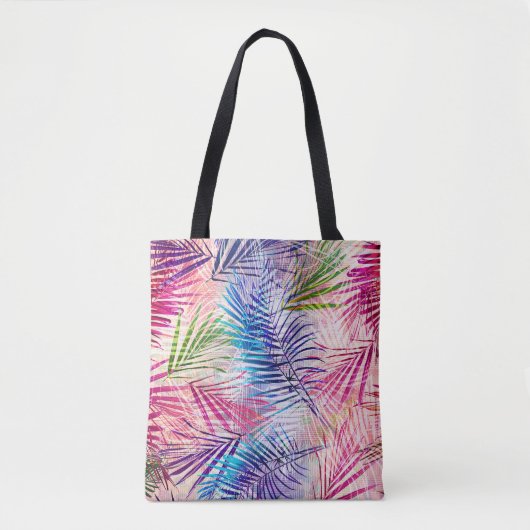 抽象芸術水葉色Allover Pattern トートバッグ (正面)