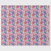抽象芸術水葉色Allover Pattern ラッピングペーパー (フラット)