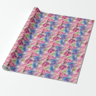 抽象芸術水葉色Allover Pattern ラッピングペーパー