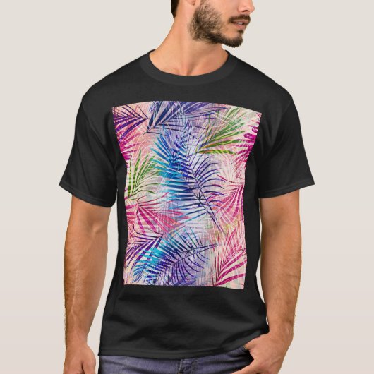 抽象芸術水葉色Allover Pattern Tシャツ (正面)