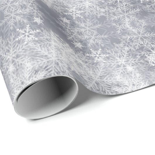 抽象芸術氷灰色の冬の模様 ラッピングペーパー (ロールコーナー)