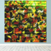 抽象芸術油およびア絵画クリル3 キャンバスプリント (インサイチュ (ウッドフロア))