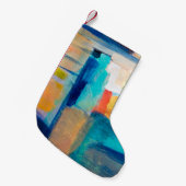 抽象芸術油の質感 スモールクリスマスストッキング (正面 (吊り時))