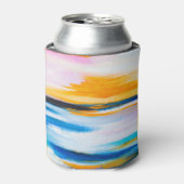 抽象芸術油の質感、夕日絵画の海。 缶クーラー (缶正面)