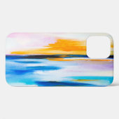 抽象芸術油の質感、夕日絵画の海。 Case-Mate iPhoneケース (裏面 (横))