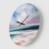 抽象芸術油キャンバス:テクスコンテンポラリーチャ ラージ壁時計 (傾斜)