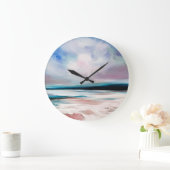 抽象芸術油キャンバス:テクスコンテンポラリーチャ ラージ壁時計 (ホーム)