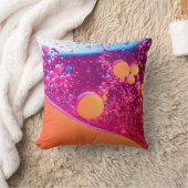 抽象芸術油スリック模様 – 虹色モダン色 クッション (ブランケット)