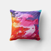 抽象芸術油スリック模様 – 虹色モダン色 クッション (裏面)