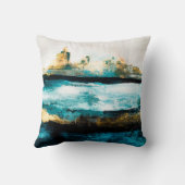 抽象芸術油テクスチャの背景キャンバス上絵を描に。 クッション (裏面)