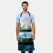 抽象芸術油テクスチャの背景。絵を描キャンバス上 エプロン (着用した状態)