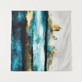 抽象芸術油テクスチャの背景。絵を描キャンバス上  タペストリー (正面(横))