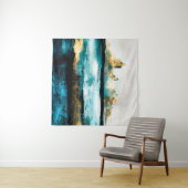 抽象芸術油テクスチャの背景。絵を描キャンバス上  タペストリー (インサイチュ(横))