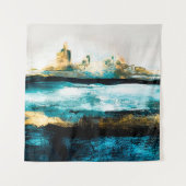 抽象芸術油テクスチャの背景。絵を描キャンバス上  タペストリー (正面)