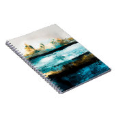 抽象芸術油テクスチャの背景。絵を描キャンバス上  ノートブック (右側)