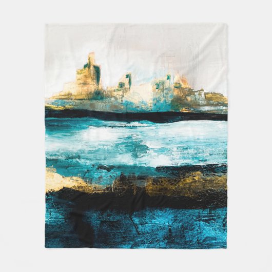 抽象芸術油テクスチャの背景。絵を描キャンバス上 フリースブランケット (正面)