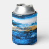 抽象芸術油テクスモダンチャ：アートバックグラウンド。 缶クーラー (缶正面)