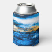 抽象芸術油テクスモダンチャ：アートバックグラウンド。 缶クーラー (缶裏面)