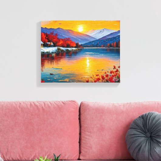 抽象芸術油山水図 キャンバスプリント (インサイチュ (リビング))