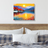 抽象芸術油山水図 キャンバスプリント (インサイチュ (寝室))