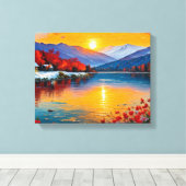 抽象芸術油山水図 キャンバスプリント (インサイチュ (ウッドフロア))