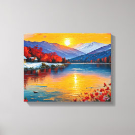 抽象芸術油山水図 キャンバスプリント