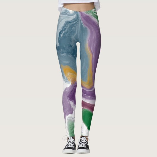 抽象芸術油彩レギンス レギンス (正面)