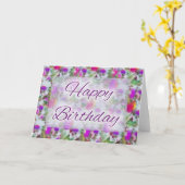 抽象芸術油彩画D2ハッピーバースデーカード カード (黄色い花)