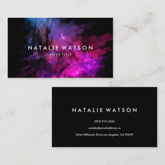 抽象芸術油絵の具プロフェッショナルピンク 名刺 (正面/裏面)