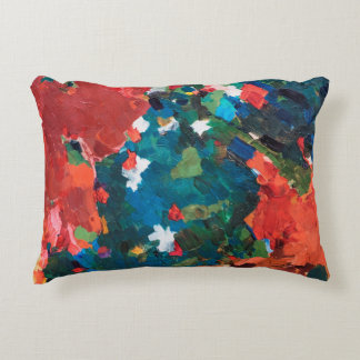 抽象芸術油絵の背景(キャンバステクスチャ) アクセントクッション