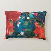 抽象芸術油絵の背景（キャンバステクスチャ） アクセントクッション (裏面)