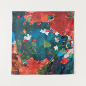 抽象芸術油絵の背景（キャンバステクスチャ） タペストリー (正面(横))