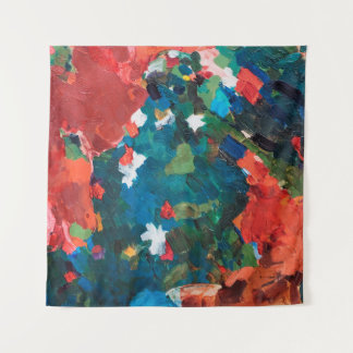 抽象芸術油絵の背景(キャンバステクスチャ) タペストリー