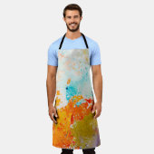 抽象芸術油絵を描テクスチャ（キャンバス上）、Backgroundba エプロン (着用した状態)