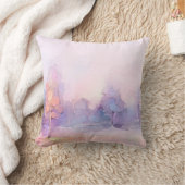 抽象芸術油絵冬林景観セム クッション (ブランケット)