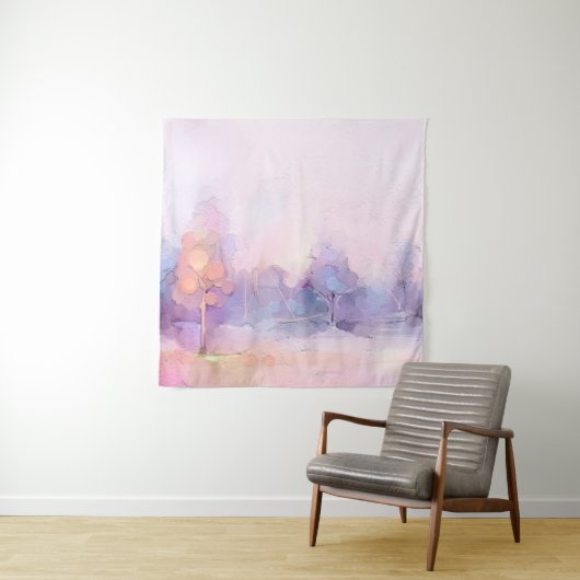 抽象芸術油絵冬林景観セム タペストリー (インサイチュ)