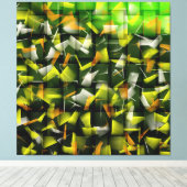 抽象芸術油絵画とアクリル4 キャンバスプリント (インサイチュ (ウッドフロア))