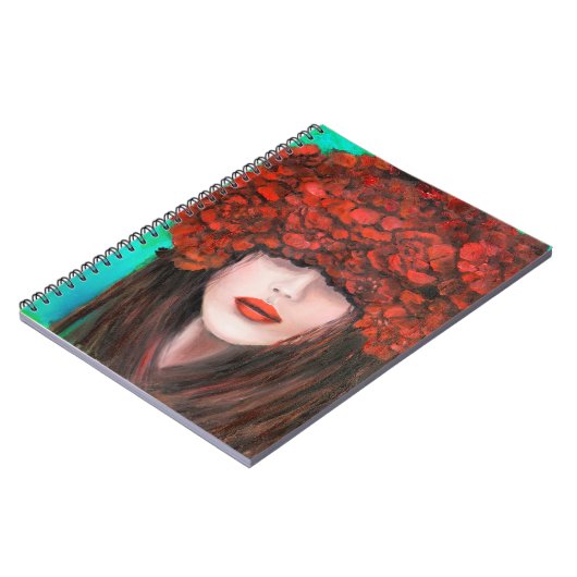 抽象芸術油絵画女性顔と赤r ノートブック (左側)