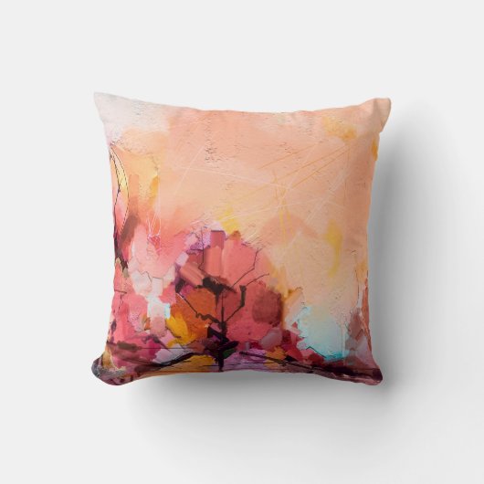 抽象芸術油絵風景ブループール クッション (正面)