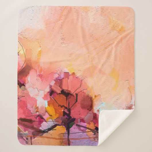 抽象芸術油絵風景ブループール シェルパブランケット (正面)