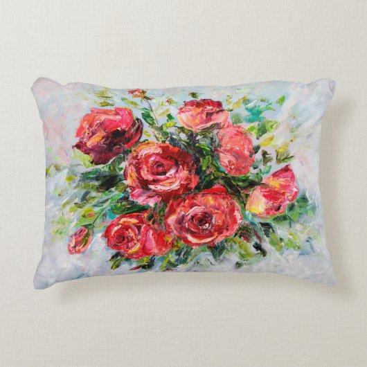  抽象芸術油絵  アクセントクッション (正面)