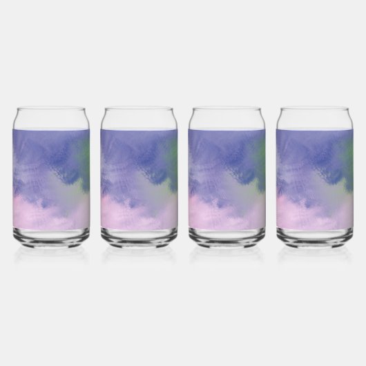 抽象芸術油絵 ガラス缶 (正面)