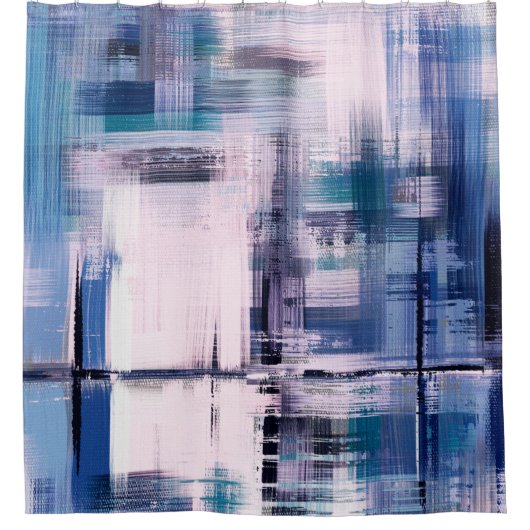 抽象芸術油絵 シャワーカーテン (正面)