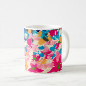抽象芸術油絵。色数々の付きの和 コーヒーマグカップ (正面右)