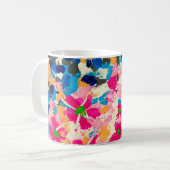 抽象芸術油絵。色数々の付きの和 コーヒーマグカップ (正面左)