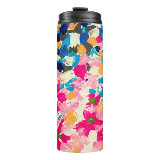  抽象芸術油絵。色数々の付きの和 タンブラー (正面)